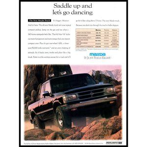 1995 Mazda Pickup Truck Supercab Vintage Print Ad Off Road Rocks Wall Art